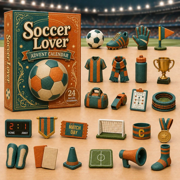 Soccer Theme Orange Advent Calendar 2026 - 24-Day Countdown, Acrylic Charms Every Day Bring New Suprises