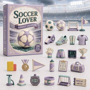 Soccer Theme Purple Advent Calendar 2026 - 24-Day Countdown, Acrylic Charms Every Day Bring New Suprises