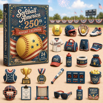 Softball America 250th Advent Calendar 2026 - 24-Day Countdown, Acrylic Charms Every Day Bring New Suprises