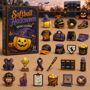 Softball Halloween Advent Calendar 2026 - 24-Day Countdown, Acrylic Charms Every Day Bring New Suprises