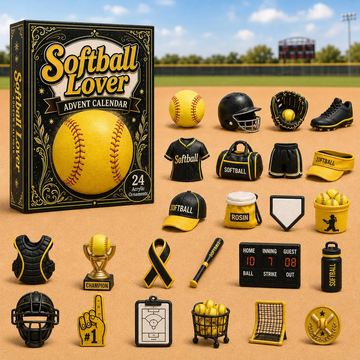 Softball Lover Advent Calendar 2026 - 24-Day Countdown, Acrylic Charms Every Day Bring New Suprises