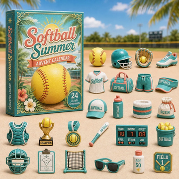 Softball Summer Advent Calendar 2026 - 24-Day Countdown, Acrylic Charms Every Day Bring New Suprises