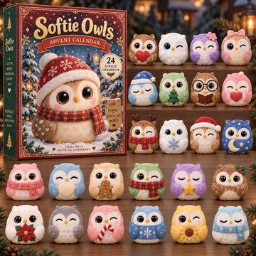 Softie Owls Advent Calendar 2026 - 24-Day Countdown, Acrylic Charms