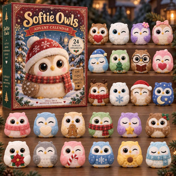 Softie Owls advent calendar 2026 - 24-Day Countdown, Acrylic Charms