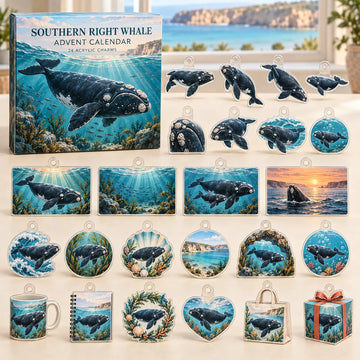 Southern Right Whale Advent Calendar 2026 - 24-Day Countdown, Acrylic Charms