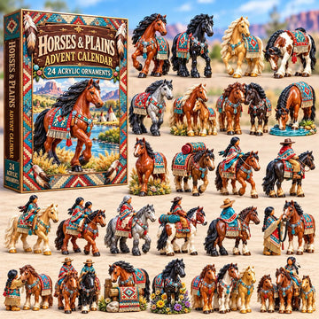 Southwest Horses And Plains Advent Calendar 2026 - 24-Day Countdown, Acrylic Charms
