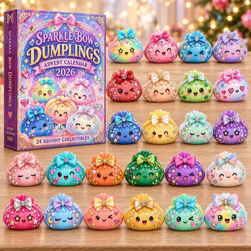 Sparkle Bow Dumplings Advent Calendar 2026 - 24-Day Countdown, Acrylic Charms