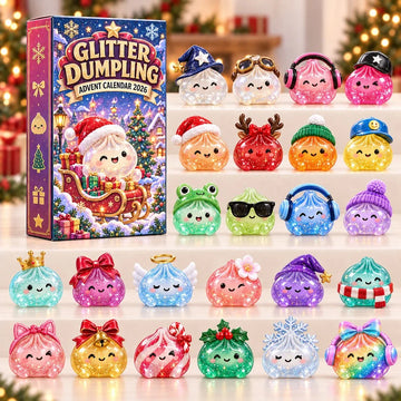 Sparkle Pals Glitter Dumpling Advent Calendar 2026 - 24-Day Countdown, Acrylic Charms