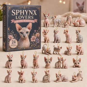Sphynx Lover Advent Calendar 2026 24 Day Festive Countdown Acrylic Charms Blind Box Gift For Cat Lovers