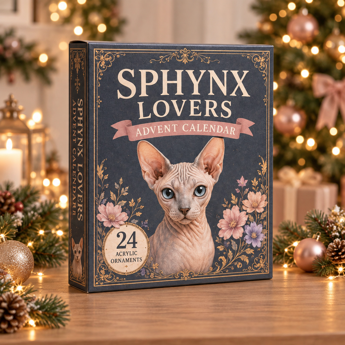 Sphynx Lover Advent Calendar 2026 24 Day Festive Countdown Acrylic Charms Blind Box Gift For Cat Lovers