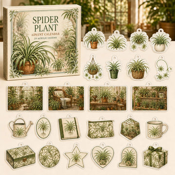 Spider Plant Advent Calendar 2026 - 24-Day Countdown, Acrylic Charms