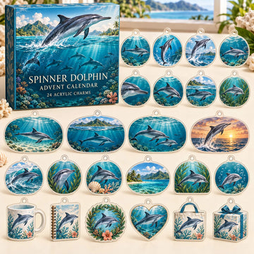Spinner Dolphin Advent Calendar 2026 - 24-Day Countdown, Acrylic Charms