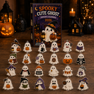 Spooky Cute Ghost Advent Calendar 2026 24 Day Festive Countdown Acrylic Charms Blind Box Gift For Family Friends