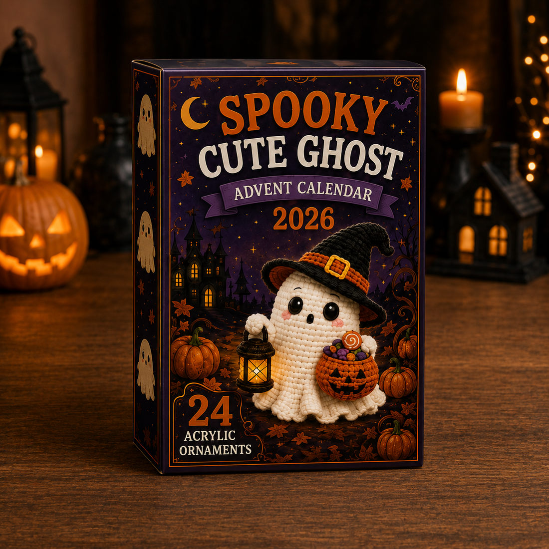 Spooky Cute Ghost Advent Calendar 2026 24 Day Festive Countdown Acrylic Charms Blind Box Gift For Family Friends
