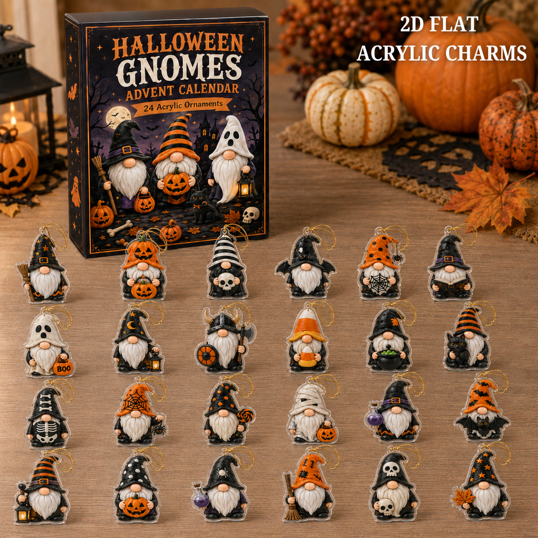 Spooky Gnome Squad Advent Calendar 2026 24 Day Spirits Countdown Acrylic Charms Blind Box Gift For Family Friends