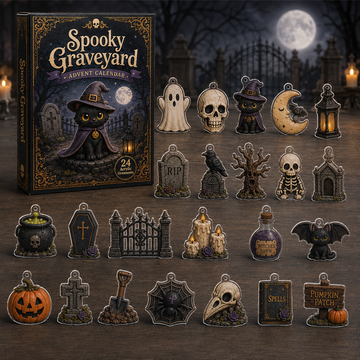 Spooky Graveyard Advent Calendar 2026 24 Day Festive Countdown Acrylic Charms Blind Box Gift For Halloween Lovers Ac0Ha013