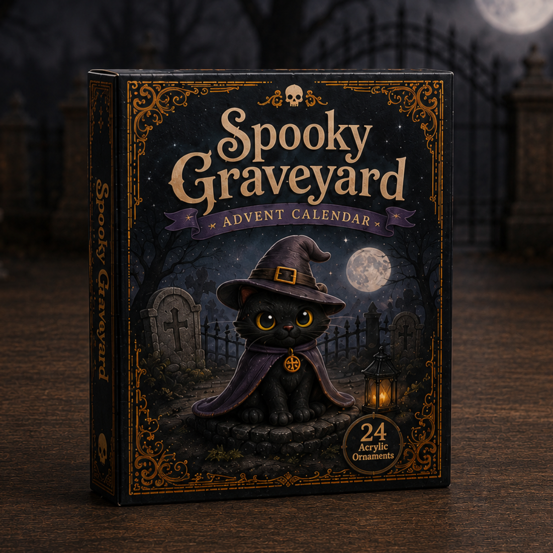 Spooky Graveyard Advent Calendar 2026 24 Day Festive Countdown Acrylic Charms Blind Box Gift For Halloween Lovers Ac0Ha013