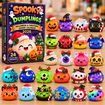 Spooky Holiday Dumplings Advent Calendar 2026 - 24-Day Countdown, Acrylic Charms