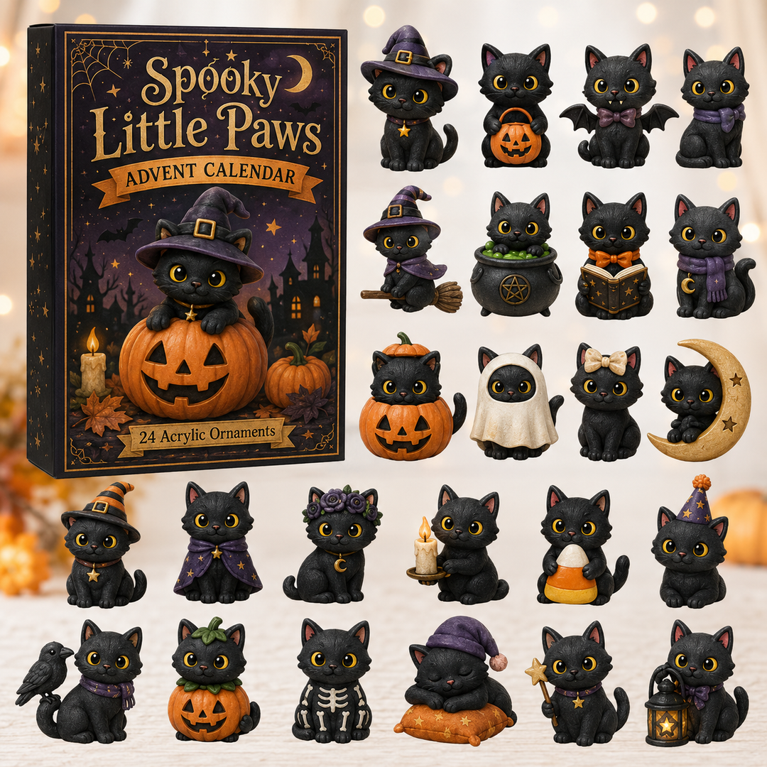 Spooky Little Paws Advent Calendar 2026 24 Day Spirits Countdown Acrylic Charms Blind Box Gift For Cat Lover