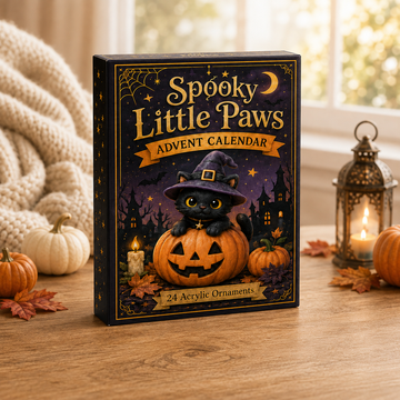 Spooky Little Paws Advent Calendar 2026 24 Day Spirits Countdown Acrylic Charms Blind Box Gift For Cat Lover