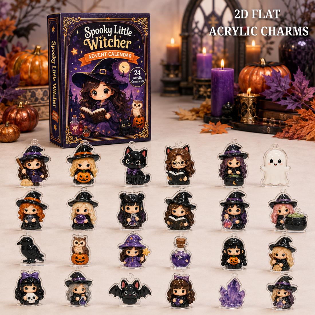 Spooky Little Witcher Advent Calendar 2026 24 Day Festive Countdown Acrylic Charms Blind Box Gift For Cute Collectors