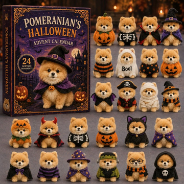 Spooky Pomeranian Advent Calendar 2026 - 24-Day Countdown, Acrylic Charms Every Day Bring New Suprises