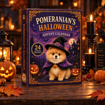 Spooky Pomeranian Advent Calendar 2026 24 Day Festive Countdown Acrylic Charms Blind Box Gift For Dog Lovers