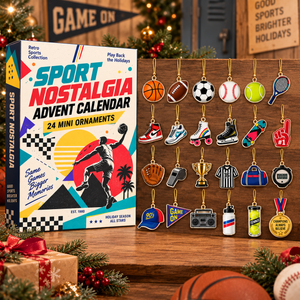 Sports Nostalgia Advent Calendar 24 Mini Acrylic Sports Ornaments Retro Christmas Countdown Gift For Sports Fans