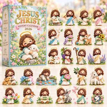 Springtime Jesus Christ advent calendar 2026 - 24-Day Countdown, Acrylic Charms