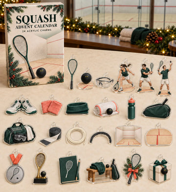 Squash advent calendar with 24 custom-shaped flat acrylic charms and printed dimensional artwork 2026 - 24-Day Countdown, Acrylic Charms