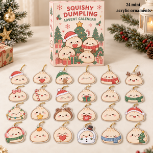 Squishy Dumpling Advent Calendar 2026 24 Day Cute Flat Acrylic Ornament Countdown Box Kawaii Christmas Gift For Dumpling Lovers