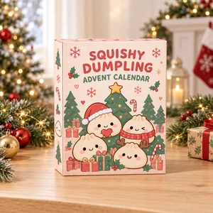 Squishy Dumpling Advent Calendar 2026 24 Day Cute Flat Acrylic Ornament Countdown Box Kawaii Christmas Gift For Dumpling Lovers