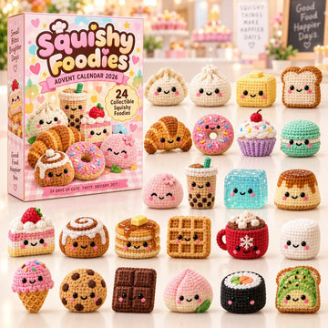 Squishy Foodie Advent Calendar 2026 - 24-Day Countdown, Acrylic Charms