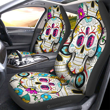 St Louis City SC Car Seat Covers Custom Sugar Skull Car Accessories