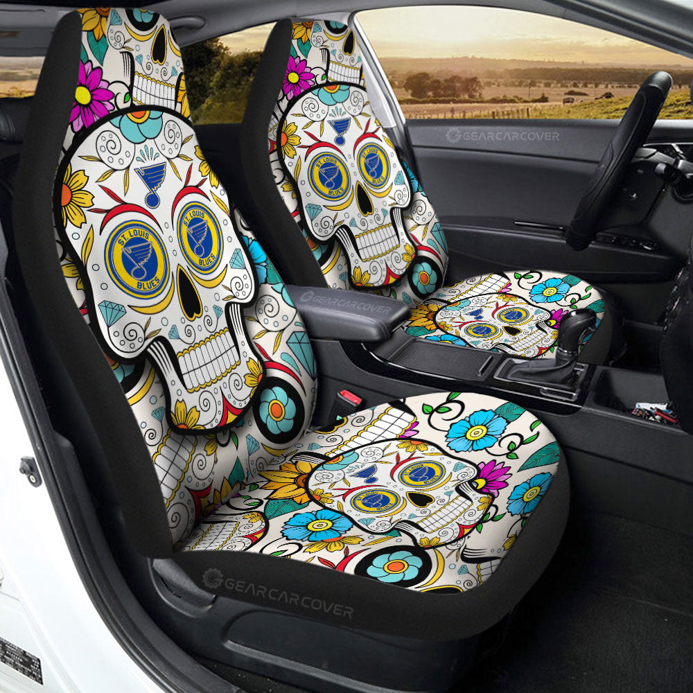 St. Louis Blues Car Seat Covers Custom Sugar Skull Car Accessories