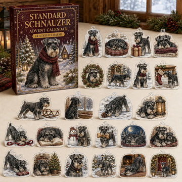 Standard Schnauzer Winter Advent Calendar 2026 - 24-Day Countdown, Acrylic Charms