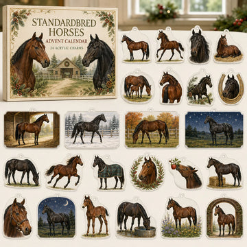 Standardbred Horse Advent Calendar 2026 - 24-Day Countdown, Acrylic Charms