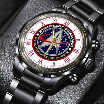 Star Tr*ek Black Stainless Steel Watch for Fans