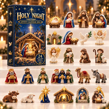 Starlit Holy Night Nativity Advent Calendar 2026 - 24-Day Countdown, Acrylic Charms