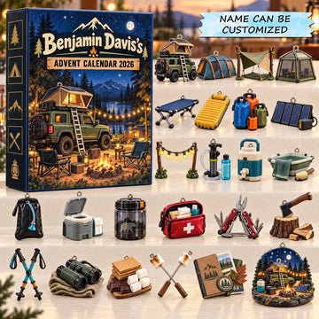 Starry Night Camping Life advent calendar 2026 - 24-Day Countdown, Acrylic Charms