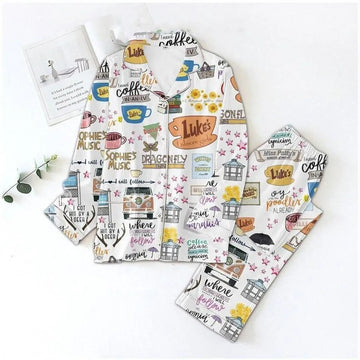 Stars Hollow Pajamas, Lukes Dinner Women Pajamas Sets, Family Christmas Pajamas, Family Holiday Pajamas