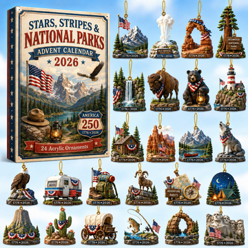 Stars Stripes National Parks Advent Calendar 2026 24 Day Festive Countdown Acrylic Charms Blind Box Gift For Family Friends