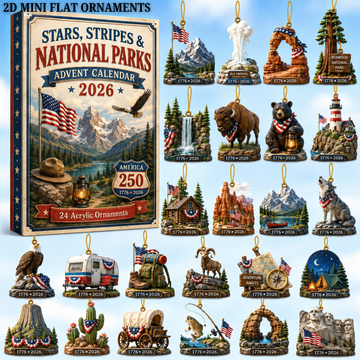 Stars, Stripes & National Parks Advent Calendar 2026 - 24-Day Festive Countdown, Acrylic Charms Blind Box - Gift For Family & Friends-2