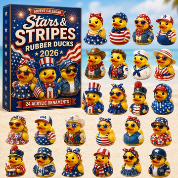 Stars &amp; Stripes Rubber Duck Advent Calendar 2026 - 24-Day Countdown, Acrylic Charms Every Day Bring New Suprises