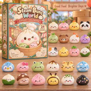 Steam Buns World Advent Calendar 2026 - 24-Day Countdown, Acrylic Charms