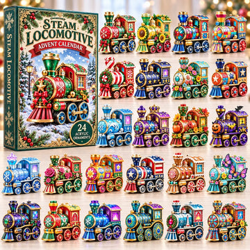 Steam Locomotive advent calendar 2026 - 24-Day Countdown, Acrylic Charms
