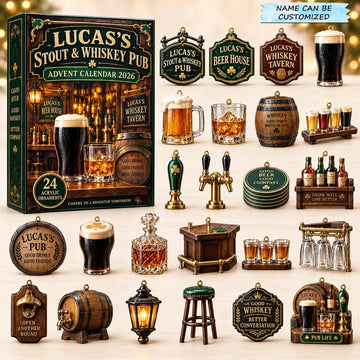 Stout Whiskey Advent Calendar 2026 - 24-Day Countdown, Acrylic Charms