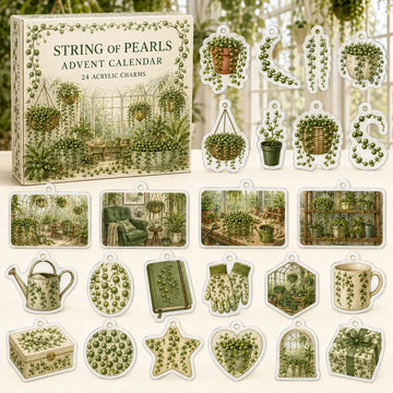 String Of Pearls Plant Advent Calendar 2026 - 24-Day Countdown, Acrylic Charms