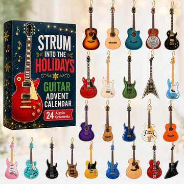 Strum Into The Holidays Advent Calendar 2026 24 Day Festive Countdown Acrylic Charms Blind Box Gift For Guitar Lovers