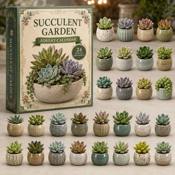 Succulent Garden Advent Calendar 2026 - 24-Day Countdown, Acrylic Charms Every Day Bring New Suprises